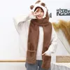 Beanie/Skull Caps Fashion Faux Fur Beanies Winter Warm Cute Bear Ear Hat Casual Plush Scarf Gloves Set Solid Women