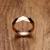트렌디 한 장미 골드 색상 마름모 텅스텐 카바이드 결혼 반지 남성 크기 6 ~ 11