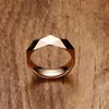 Trendy Rose Gold Colors Rhombus Tungsten Carbide Wedding Ring For Men Size 6 to 11