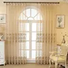 European Royal Luxury Beige Tulle Gardin för sovrum fönster gardin för vardagsrum Eleganta draperier europeisk heminredning 362 # 4 210712