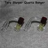 カラフルなTerp Slurper Bearクォーツバンガーネイル喫煙アクセサリーRuby Pearl Pill Carb Cap大理石の真空用ガラス骨パイプDAB Rigs Hookah