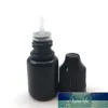 50 pçs vazio 5ml E líquido preto PE Frasco conta-gotas de plástico fácil de apertar com tampa à prova de crianças Agulha Frasco