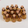 Mini Clear Amber Glass Bottles With Cork Empty Vials Jars Decoration Crafts 100pcs good qty