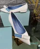 Mode Vacker Bow Luxury Designer Women's Shoes Blue Black White Heel 2cm High Pointed Oversize Wedding Dress 35-41