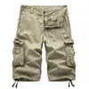 Tactique Camouflage Camo Cargo Shorts Hommes Hommes Casual Shorts Homme Lâche Travail Shorts Homme Militaire Pantalon Court 3040 210322