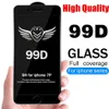 Film de protection d'écran en verre trempé 99D pour iPhone 12 pro max 11 X XR XS Samsung A11 A21 A21S A31 A51 A71 A81 A91 NOTE10 Films à colle complète sans emballage de vente au détail