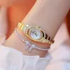 Montres-bracelets 2021 femmes montre à Quartz mode Bling décontracté dames femme or cristal diamant léopard pour horloge