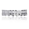 Baguette Set Teeth Grillz Top & Bottom Silver Color Grills Dental Mouth Hip Hop Fashion Jewelry Jewelry