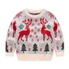 Maglione lavorato a maglia Pullov Abiti natalizi Bambino Bambina Autunno Inverno Abbigliamento Bambini Ragazzo Pullover Maglieria Maglione rosso verde lavorato a maglia Y1024