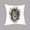 Coussin/oreiller décoratif coussin décoratif léopard Panda Lion tigre aquarelle imprimé jeter nordique en peluche pour canapé décor à la maison
