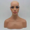 Ny artikel Realistisk kvinnlig svart glasfiber mannequin dummy head byst för spets peruk och smycken visar ems ship7321491