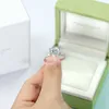 Anziw 925 prata esterlina 4ct anel de corte redondo para mulher 6 pontas simulado diamante noivado anel de banda de casamento jóias224p