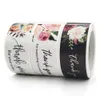 120pcs/roll 1*3inch Printed Flower Thank You Card Sticker Label Printing Rolling Packaging Gift Seal Package Labels