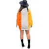 Contrast Tie Dye BF Style Sweatshirt Hoodies Women Autumn Winter Mini Dresses With Pocket Free Lady 210525