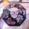 두개골 꽃 우산 hipster 자동 접는 럭셔리 우산 최고 품질 야외 여행 디자이너 다기능 태양 우산