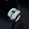 Bague de créateur de luxe Bijoux AAA Zircone Cubique Cuivre Or 18 Carats Plaqué Argent Plein CZ Blanc Bleu Vert Pierres Précieuses Pour Femmes Fête De Mariage Bagues De Diamant Cadeau Taille 6-9