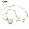 Collier de jeton religieux de WT-JN032, pendentif trempé d'or de Vierge bénie et de GodPattern, collier de couche d'or de 18 pouces X0707
