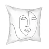 Abstraktes Gesicht One Line Art Kissenbezug Home Dekorativer Kissenbezug Wurfkissen für Wohnzimmer Doppelseitiger Druck Einzigartiges Kissen/Decora