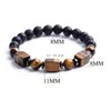 Natuursteen lava vulkanische armband vierkante kubus amethist agaat tijger oog kraal streng armbanden vrouwen mannen mode sieraden wil en zandig