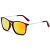 Lunettes de soleil de la mode Classic Men Femmes Designer UV400 SUN VERRES SUR MÉTAL Cadre en miroir des nuances avec étui