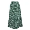JOCOO JOLEE Women Fashion Leopard Print Chiffon Skirts Dames Hoge taille Zipper Split Midi Rok Vrouw Slim A Line Skirts 210619