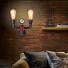 Rura wodna Lampy ścienne LED Retro Industrial Style Design Iron Rust Light Vintage Loft lampa do baru kawiarni kawiarnia salon