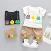 Kleding Sets Zomer Baby Boy Casual Mode Cartoon Print T-shirt Top + Khaki Shorts 2pc / Sets Kids Kinderen Peuter Meisjes