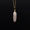 Colliers avec pendentif en pierre de cristal naturelle irrégulière, plaqué or et argent, pour femmes et filles, bijoux de Club de fête à la mode