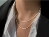 Charm 925 Silver Geometric Pandent Chain Clavicle Necklace Women Men Jewelry