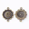 50pcs 2821MM Antique Vintage silver color flower connector charm metal alloy pendants for bracelet necklace diy jewelry making1003111