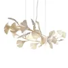 الشمال السيراميك Ginkgo Petal Staircase Chandelier El Lobby Villa Corridor Art Restaurant Restaurant Lamps Pendant Lamps