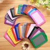 PU Leather Card Holder Men Business Badge Card Case Women Employee Transparent Card Cover Student Lanyard ID Name