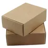 100pcs / Lot Multi-tailles Kraft Boîtes De Papier Brun DIY Emballage Cadeau Boîte Pliable Papercard Boîtes Pour La Décoration De Mariage De Noël 210326