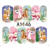 Nail Transfer Water Sticker Decal Christmas Theme Designs Nail Art Decoration For Manicure Watermark Nail Stickers