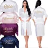 Autres vêtements de mariage Fashion Brides Bridesmaid Robes Night Party Sheat Sheat Sleepwear Sleents Sleeves Mohter Bride Maid of Honor Robes