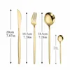 Gold Cutlery Tableware 24 Piece Knife Fork Spoon Set Polishing Flatware Forks Stainless Steel Dinnerware s 210928