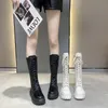 Fashion Boots Knee -high For Women Autumn Winter Lace-up Chunky White Casual Round Combat Platform Shoes High Qualit