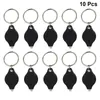 Flashlights Torches 4/10pcs Plastic LED Keychain Ultra Bright Key Ring Mini Light Torch For Purse Bag Car (Black Shell White Ligh