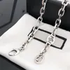 Necklace men and women with the same classic G letter mutual 925 silver retro style bracelet thick couple necklace289a