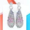 Luxe Nigeria Lange Dange oorbel voor vrouwen Cubic Zirkoon Crystal CZ African Bridal Aretes de Mujer Modernos 2022 Kroonluchter