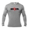 Herren Kapuzen-T-Shirt Frühling Slim Fit O-Ausschnitt T-Shirt Männer Sport Laufen Langarmshirt Gym Bodybuilding T-Shirts Fitness T-Shirt 210319