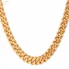 Curb Chain Necklace Hollow Miami Cuban Link Chain For Men Gift 6mm Long/Choker Wholesale Gold Color Hip Hop Jewelry N383