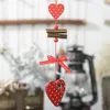 Party Favor Red Wood Christmas Drop Pendants Bowknot Heart Star Snowflake Ornament Home Xmas Tree Decorations
