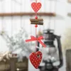 Party Favor Red Wooden Christmas Drop Pendants Bowknot Heart Star Snowflake Ornament Home Xmas tree Decorations