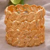 Luxury 4pcs/lot Dubai Gold Color Bangles for Women Girls African Bracelet Wedding Jewelry Bride Flower for Women Q0720