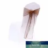 100 sztuk Organza Chair Sash Bow Na Cover Banquet Wedding Party Event Chrismas Dekoracja Sheer Zasoby tkaniny 18CMX275CM Sashes Cena fabryczna Expert Design Quality