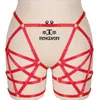 Cinture Pentagram Harness Moda Donna Sexy Lingerie Reggicalze Cinghie elastiche Reggicalze Accessori intimo Pole Dance Rave Wear