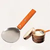 Spoons Large Stainless Steel Spoon With Redwood Handle Rice Soup Tableware Coffee Beans Tofu Scoop Ice Kitchen Accessories