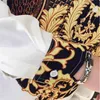 Casual Blouse Homme Baroque Banket Shirt Paisley Black Gold Men Luxe Koreaanse S lange mouw Print S Slim Fit 210809