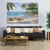 Handgefertigte Gemälde, Strand, tropische Bucht, moderne Kunst, Meereslandschaften, Öl auf Leinwand, Kunstwerk für Wohnzimmer, Wanddekoration, wunderschöne Landschaft